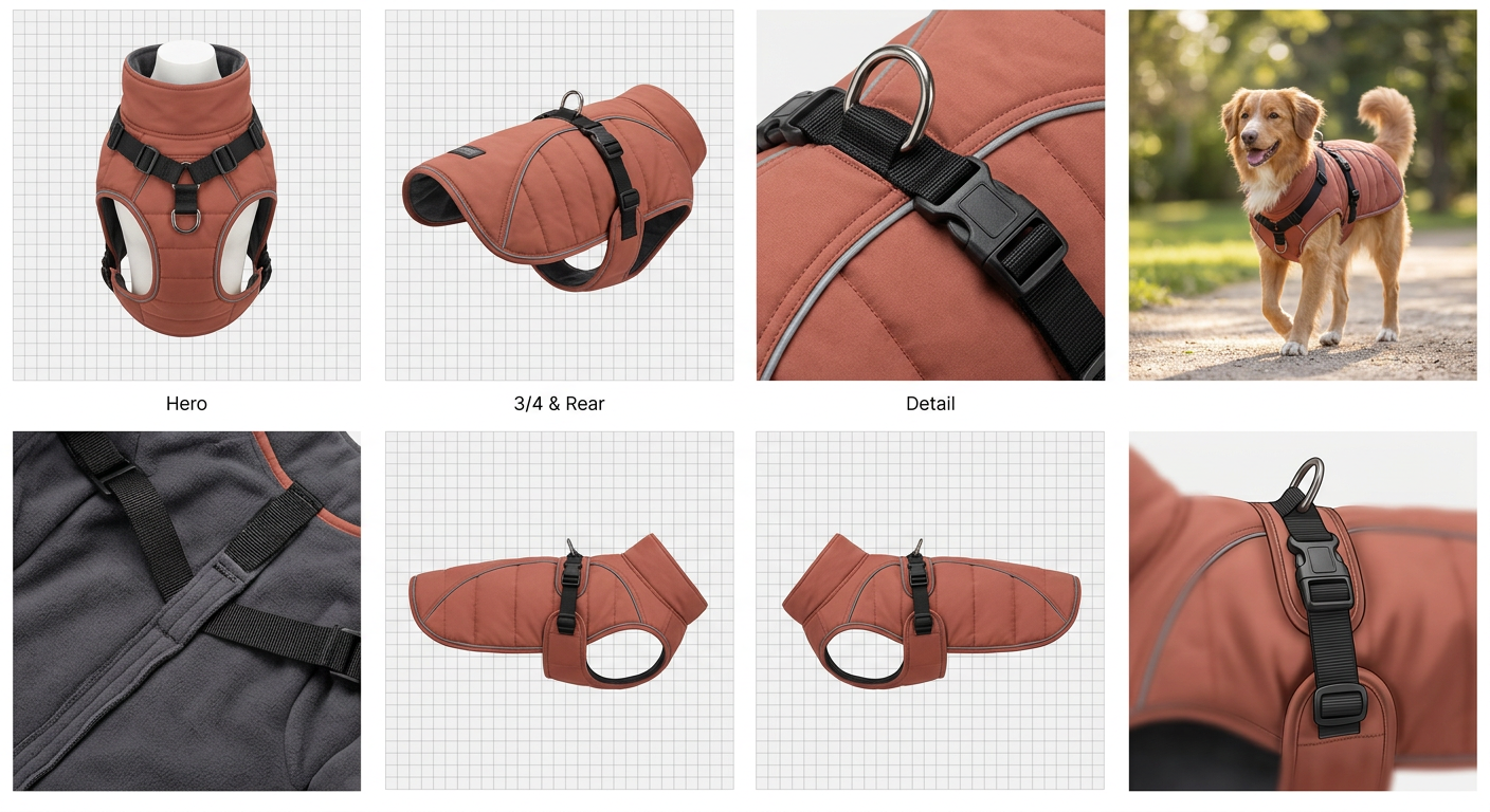 Waterproof Dog Jacket with Built-In Harness – Warm & Reflective
